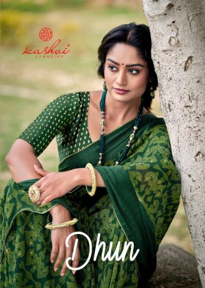 Dhun By Kashvi Creation Foil Printed Fancy Saree Collection